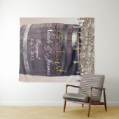 シャンパン金ゴールドグリッタードリップバレルバーン婚約 タペストリー (インサイチュ(横))