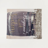 シャンパン金ゴールドグリッタードリッ素朴プグラムスウィート16 タペストリー (正面(横))