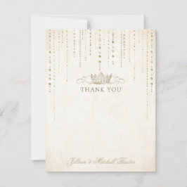 シャンパン金ゴールドジュエルフェアリーターリューズ サンキューカード