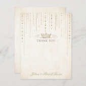 シャンパン金ゴールドジュエルフェアリーターリューズ サンキューカード (正面/裏面)