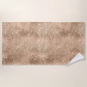 シャンパン金ゴールドスパークル ビーチタオル (正面)