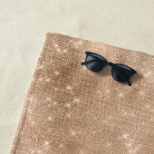 シャンパン金ゴールドスパークル ビーチタオル (インサイチュ)