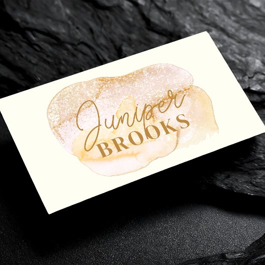 シャンパン金ゴールドソーシャルメディアQRコードグリッター 名刺