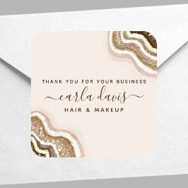 シャンパン金ゴールドタングリッターアゲテゲイデビジネス スクエアシール