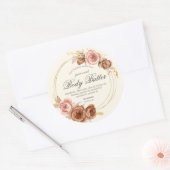 シャンパン金ゴールドバラ体バター ラウンドシール (封筒)