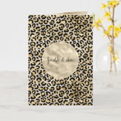 シャンパン金ゴールドヒョウ印刷 カード (黄色い花)