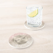 シャンパン金ゴールドピンクホワイトグリジーグリッター コースター (側面)