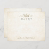 シャンパン金ゴールドフェアユタリークラウン サンキューカード (正面/裏面)