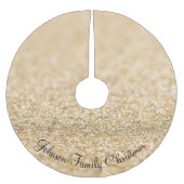 シャンパン金ゴールドフェイクグリッターのパフォーソナライズ ブラッシュドポリエステルツリースカート (正面)