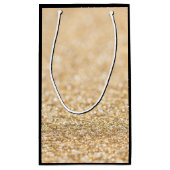 シャンパン金ゴールドフェイクグリッタースパークルスモノグラム スモールペーパーバッグ (裏面)