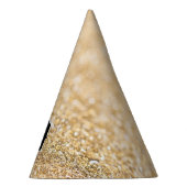 シャンパン金ゴールドフェイクグリッタースパークルスモノグラム パーティーハット (右)