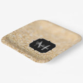 シャンパン金ゴールドフェイクグリッタースパークルスモノグラム ペーパープレート (傾斜あり)