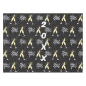 シャンパン金ゴールドブラックワイングラス紙吹雪モダンタ テーブルクロス (正面(横))