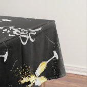 シャンパン金ゴールドブラックワイングラス紙吹雪モダンタ テーブルクロス (インサイチュ)