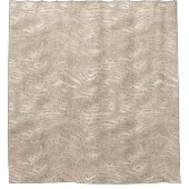 シャンパン金ゴールドホワイトグリジーグリッターゼブラプリント シャワーカーテン (正面)