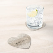 シャンパン金ゴールドホワイトグリジーグリッター ペーパーコースター (インサイチュ)