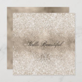シャンパン金ゴールドホワイトグリッジグリッター シーズンカード (正面/裏面)
