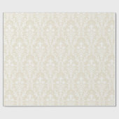 シャンパン金ゴールドホワイトダマスクエレガントな結婚式 ラッピングペーパー (フラット)