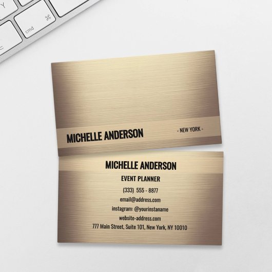 シャンパン金ゴールドミニマリスト名刺 名刺