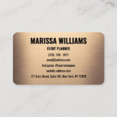 シャンパン金ゴールドミニマルモダンリスト名刺 名刺 (裏面)