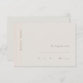 シャンパン金ゴールドモダンミニマリストウェディングRSVP 招待状 (正面/裏面)