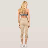 シャンパン金ゴールドライトフェイクグリッターのキラキラ カプリレギンス (裏面)