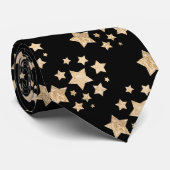 シャンパン金ゴールドライトフェイクグリッターキラキラ星 ネクタイ (ロール)