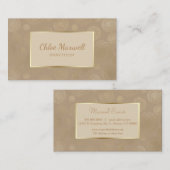 シャンパン金ゴールド抽象芸術サークルミニマル 名刺 (正面/裏面)