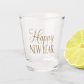 シャンパン金ゴールド新年のイブパーティー ショットグラス (正面)