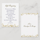 シャンパン金ゴールド結婚バロック エンクロージャーカード (正面/裏面)