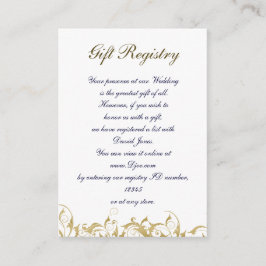 シャンパン金ゴールド結婚バロック エンクロージャーカード