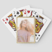 シャンパン金ゴールド縁どグリッター写真 トランプ (裏面)