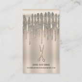 シャンパン金ゴールド美容師ダイヤモンドグリッター 名刺 (裏面)