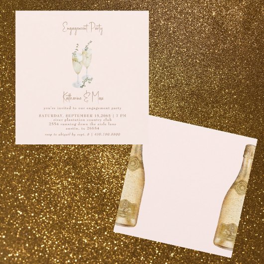 シャンパン金ゴールド&赤面スクエア婚約パーティ