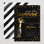 シャンパン開栓パーティー招待状 招待状 (正面/裏面)