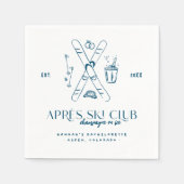 シャンパン・アン・グラス | アフター・スキー ウィンター バチェロレッテ スタンダードカクテルナプキン (正面)