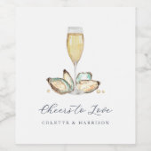 シャンパン&カキ「愛する応援」 ワインラベル (シングルラベル)