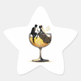シャンパン カップル 星シール