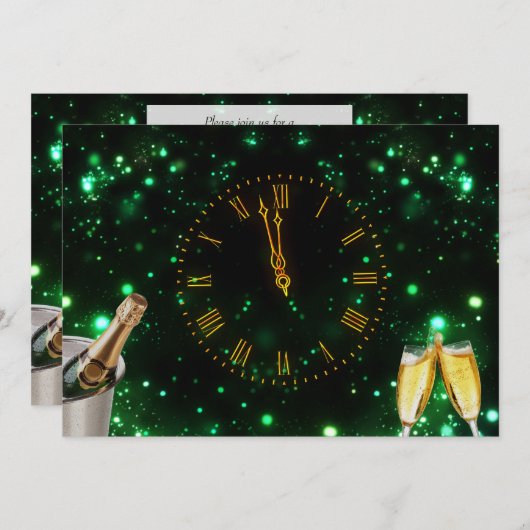 シャンパン&クロック大みそか 招待状 (正面/裏面)