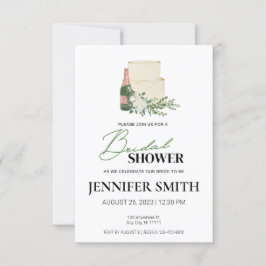 シャンパン&ケーキブライダルシャワー招待 招待状