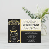 シャンパン＆シェブロン 50周年招待状 招待状 (スタンド正面)