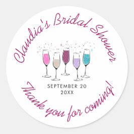 シャンパン シック おしゃれな ブライダル シャワー ラウンドシール