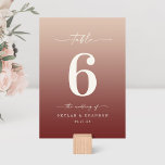 シャンパン&シナモンレッドモノグラムのグラデーション結婚ズ テーブルナンバー<br><div class="desc">シャンパン&シナモンレッドグラデーションウェディングモノグラムのレセプションディナーテーブル番号。このシックモダンなテーブルカードはシンプルクラシックと微妙なグラデーショグラデーションンのフェードと尾の付いたシグネチャースクリプトの書かわいらし道フォントを持つ。新しいカラーウェイで表示。複数のカラーオプションで使用でき感じる。またはエディタ内でカラーを自由に編集できる(パーソナライズ中にクリックはカスタマイズ、さらに自由に)。さらに詳しく見るには、Chic Paperieの2022年のコレクションを検索結婚し、今年のトレンドデザインや色の全結婚てを見てみよう。</div>