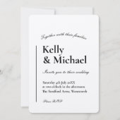 シャンパン シマー タイポグラフィー ウェディング 招待状 (正面)