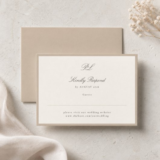 シャンパン・タウペ 結婚式RSVP ウェブサイトカード 出欠カード