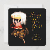 シャンパン トースト 新年 シーズンカード (正面)