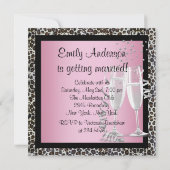 シャンパン ハイ ヒール ピンク レオパード ブライズメイド 招待状 (裏面)