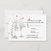 シャンパン ハイ ヒール 21歳の誕生日パーティー 出席確認 出欠カード (裏面)