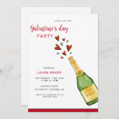 シャンパン&ハートズガレンティーンズデイパーティー 招待状 (正面/裏面)