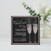 シャンパン＆バブルズエンゲージメントパーティー招待状 招待状 (スタンド正面)